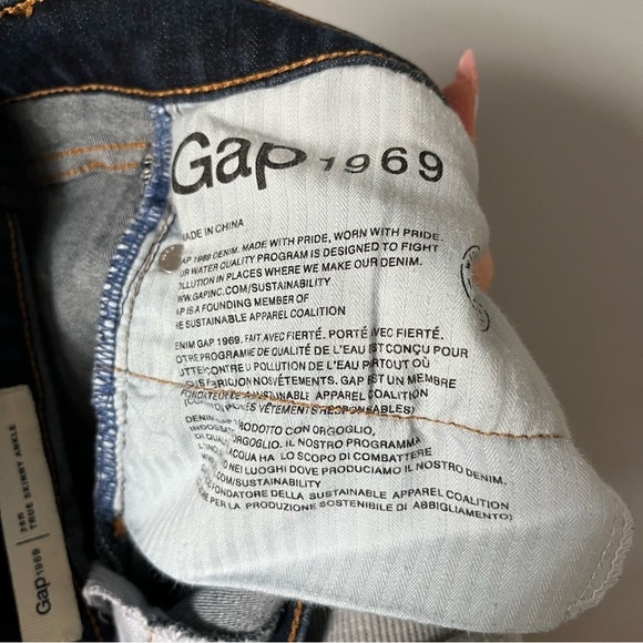 GAP 1969 Authentic True Skinny Ankle Dark Rinse Denim Jeans Size 28R - Picture 8 of 15
